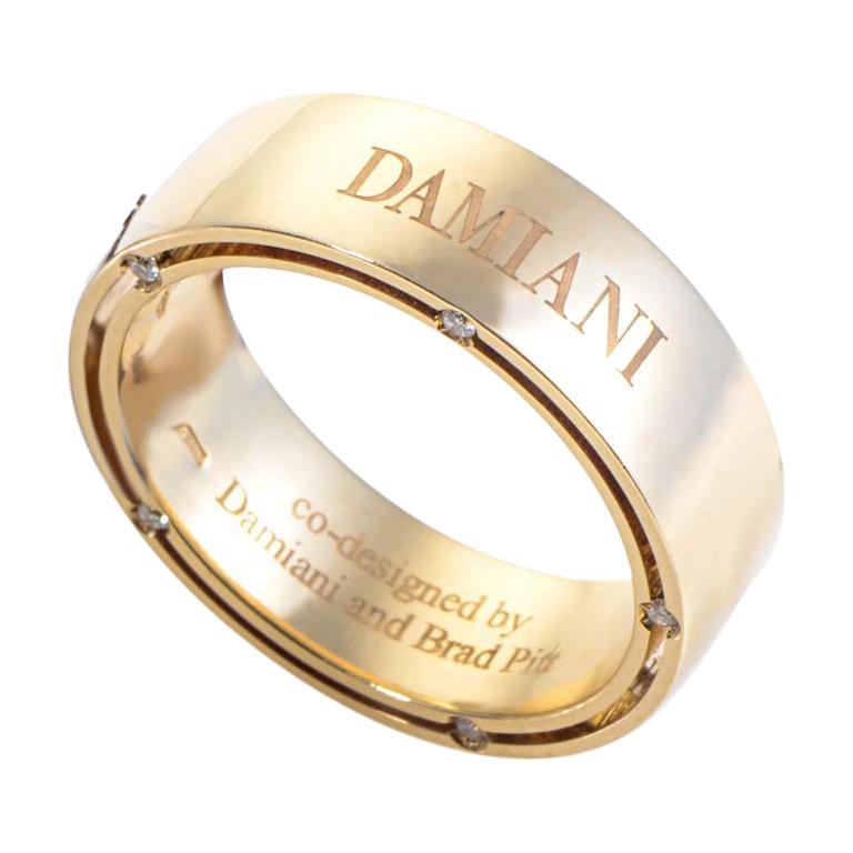 Damiani D.Side Brad Pitt 18 Karat Yellow Gold 10 Diamonds Band Ring