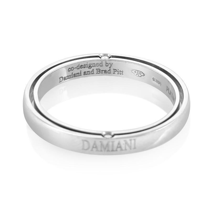 Women's or Men's Damiani D.Side Brad Pitt Platinum 4-Diamond Band Ring