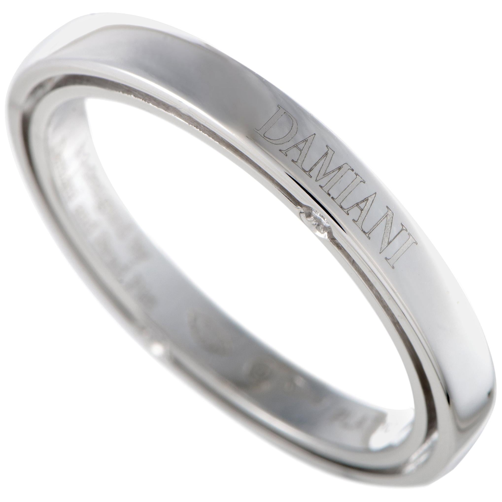 Damiani D.Side Brad Pitt Platinum 4 Diamond Band Ring