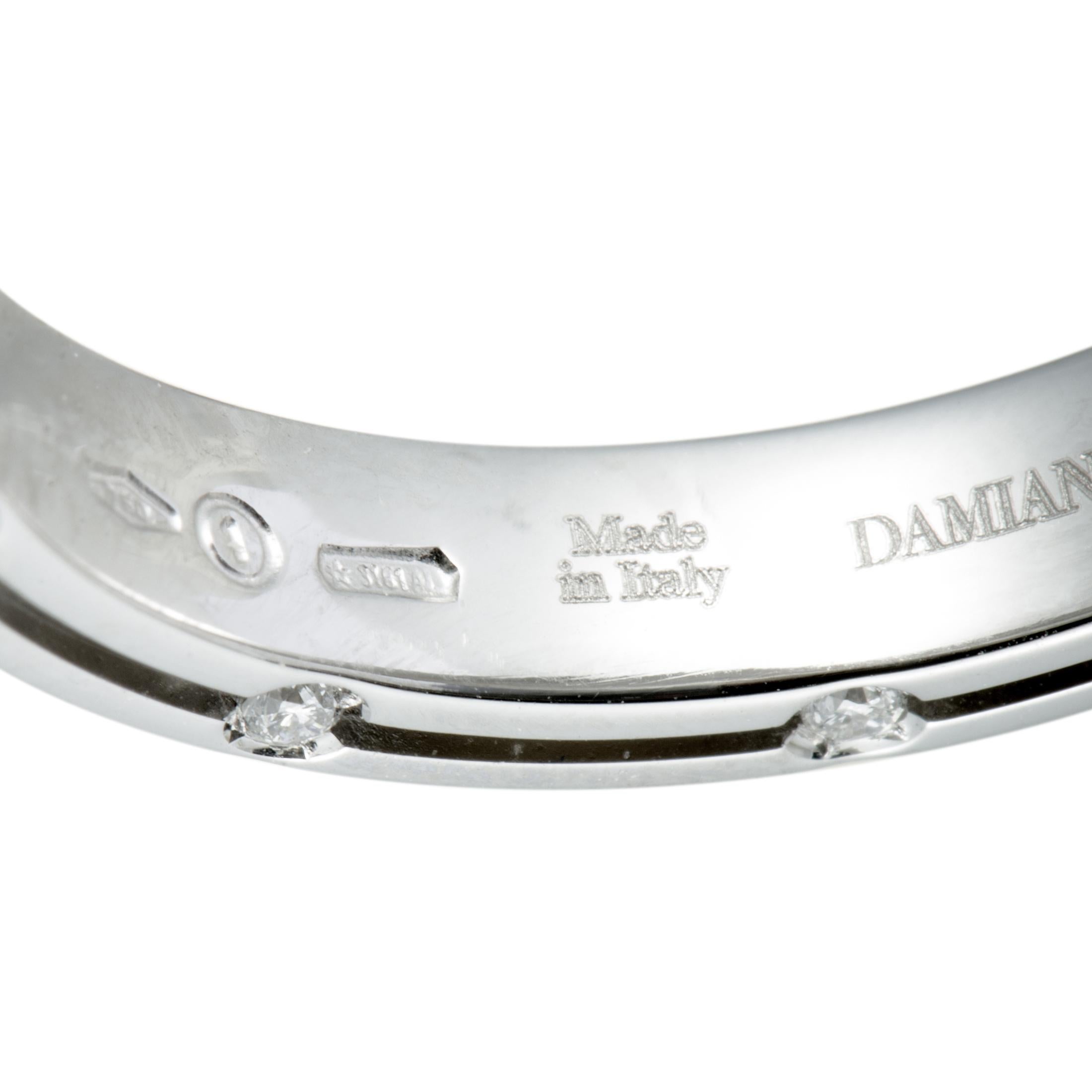 Damiani D.Side Brad Pitt White Gold 20-Diamond Band Ring In New Condition In Southampton, PA