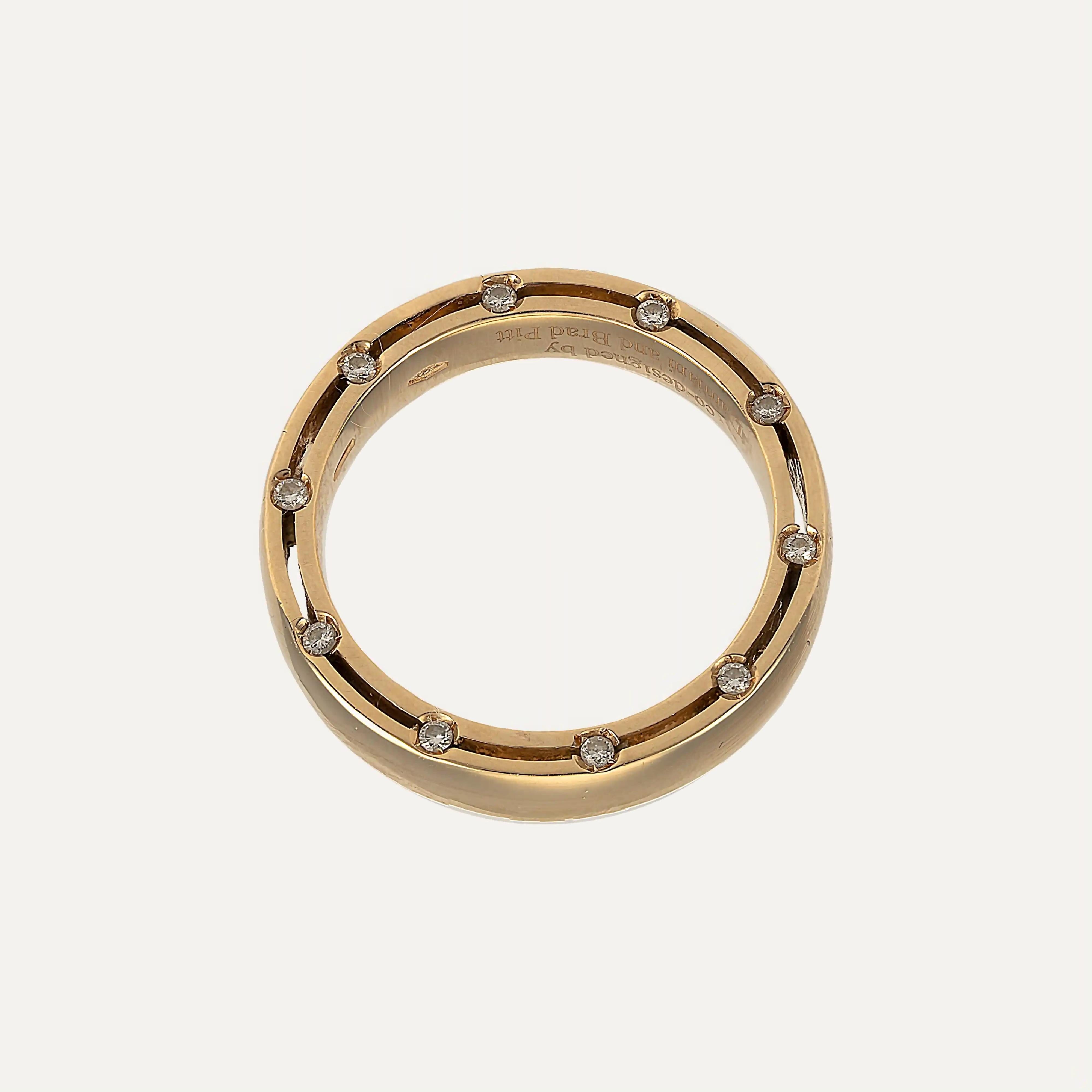 Women's or Men's Damiani D.Side Ring, Gold and Diamonds For Sale