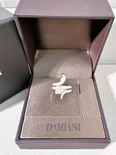 Damiani Eden 18K Rose Gold & White Ceramic Diamond Snake Ring Size 48