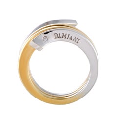 Damiani Eden 18 Karat Yellow and White Gold Diamond 3-Coil Spiral Ring