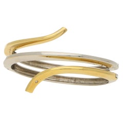 Damiani Eden Diamond Bangle Bracelet in 18k Yellow and White Gold