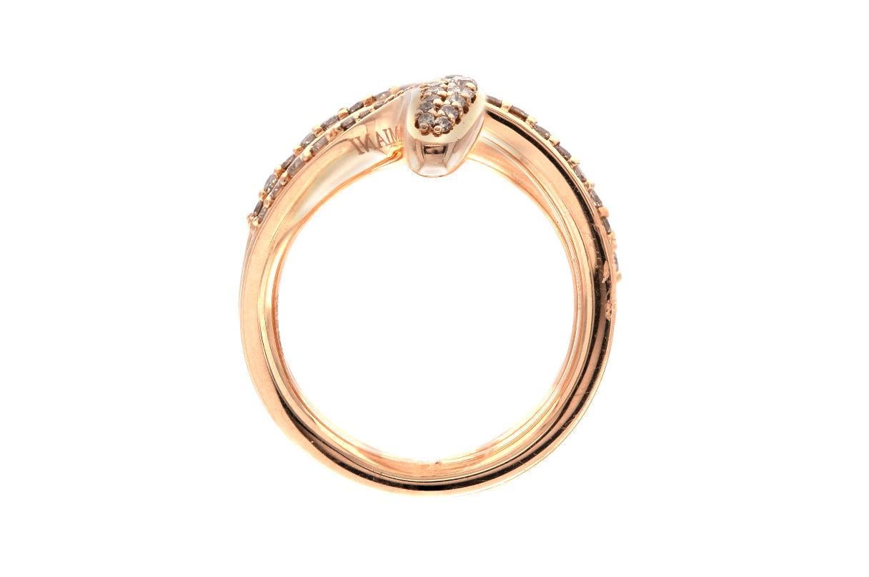 Round Cut Damiani Eden Snake Ring with Diamonds For Sale