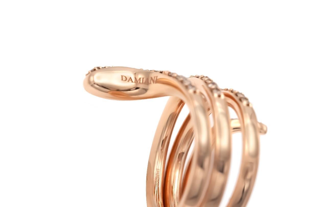 Damiani Eden Snake Ring with Diamonds In Good Condition For Sale In New York, NY