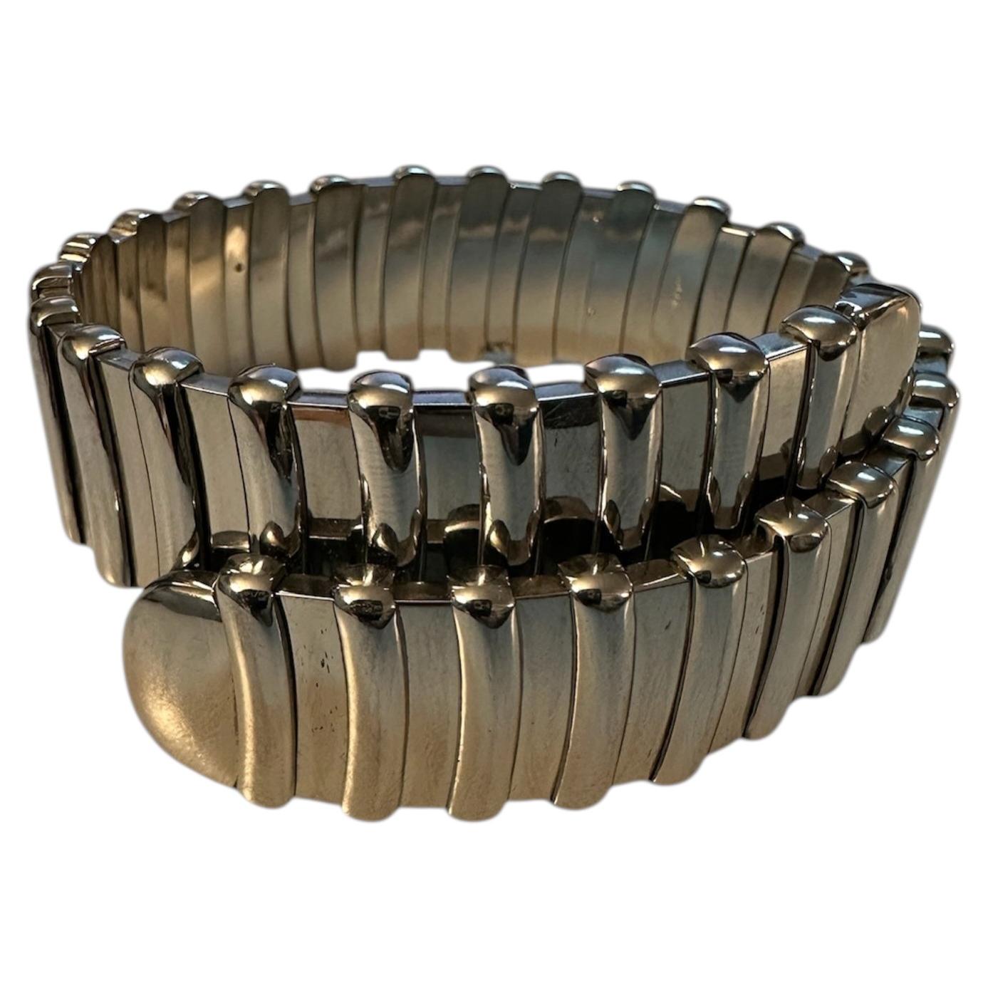DAMIANI Ego-Armreif aus Stahl und 18kt Weißgold - Micheletto im Angebot