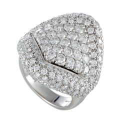 Damiani Full Diamond Pave White Gold Large Cocktail Ring