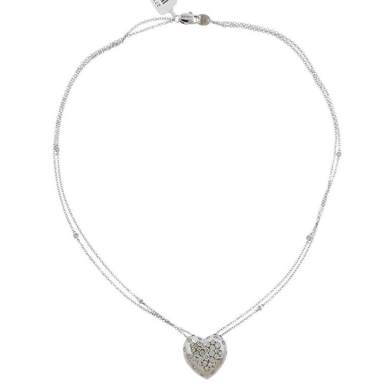 Damiani Gold 1.13 Carat Diamond Heart Pendant Necklace For Sale at 1stDibs