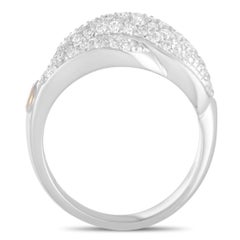 Damiani Gomitolo 18 Karat White and Rose Gold Diamond Pave Ring