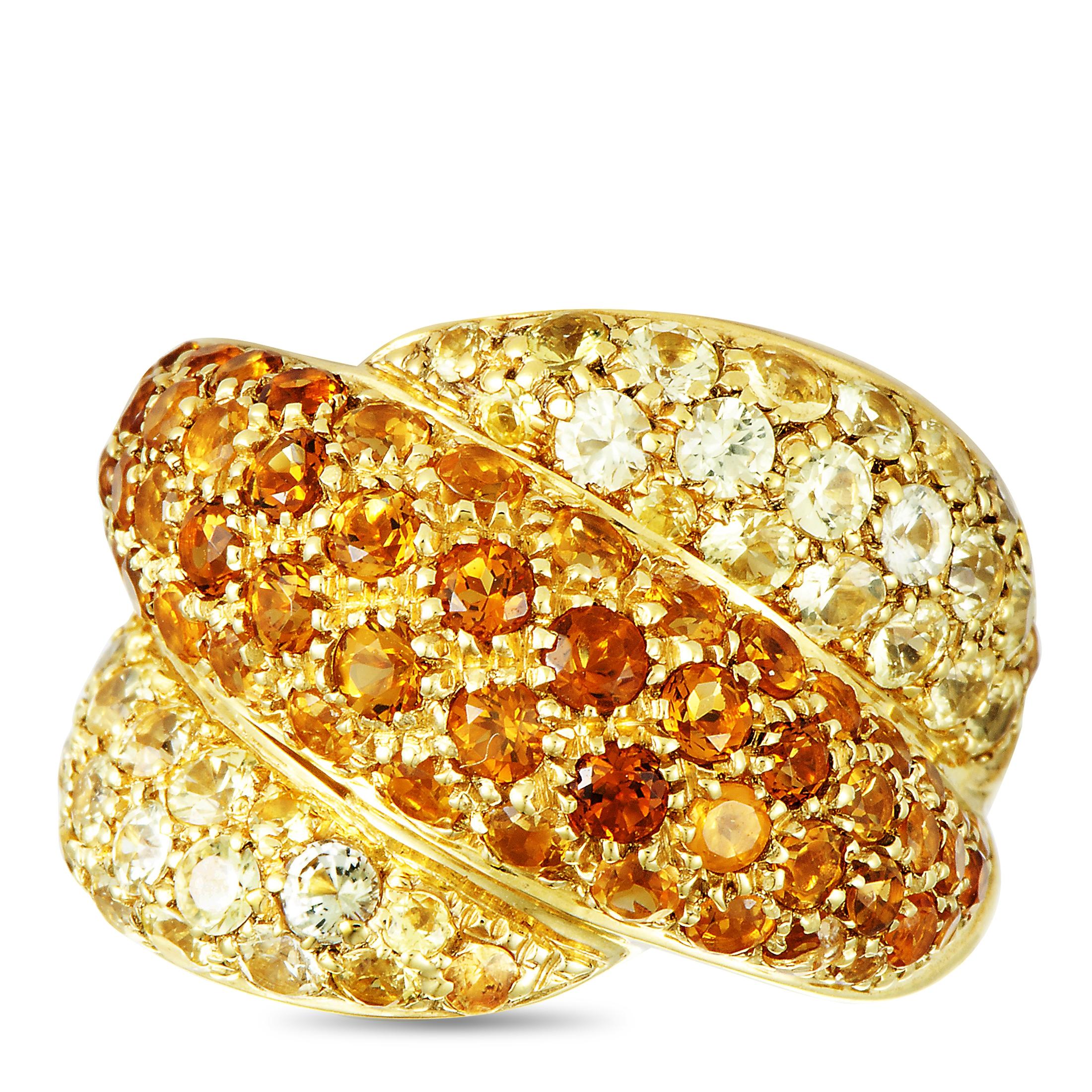 Damiani Gomitolo 18 Karat Yellow Gold Yellow Sapphire and Citrine Ring 1