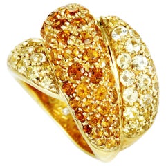 Damiani Gomitolo 18 Karat Yellow Gold Yellow Sapphire and Citrine Ring
