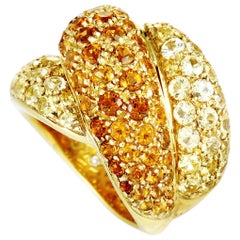 Damiani Gomitolo 18 Karat Yellow Gold Yellow Sapphire and Citrine Ring