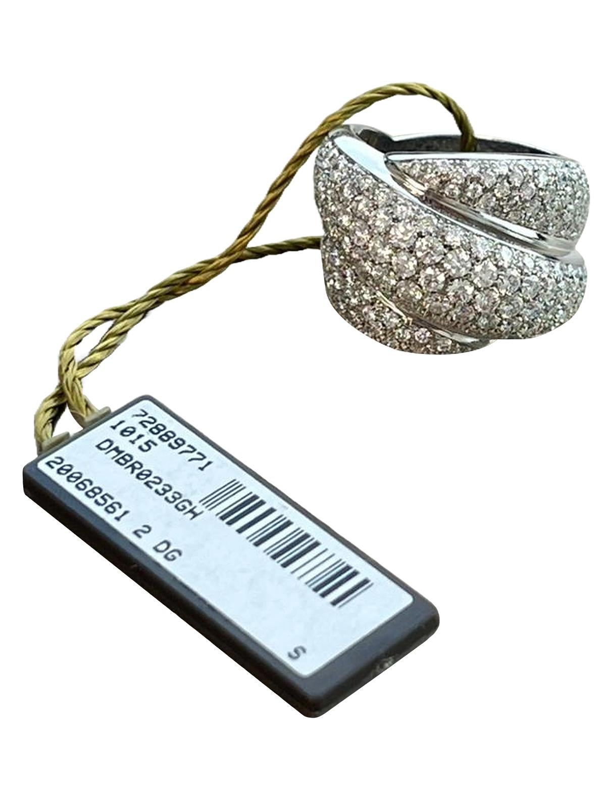 Taille brillant Damiani Gomitolo 4ct Brilliant Cut Diamond Ring 18k White Gold VVS2-VS1 Clarity en vente