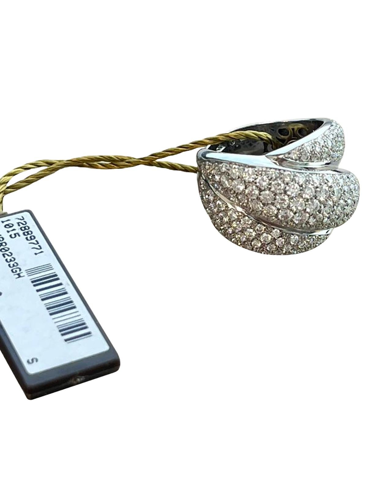 Damiani Gomitolo Anello con diamante taglio Brilliante 4ct Oro Bianco 18k Chiarezza VVS2-VS1 in vendita 1