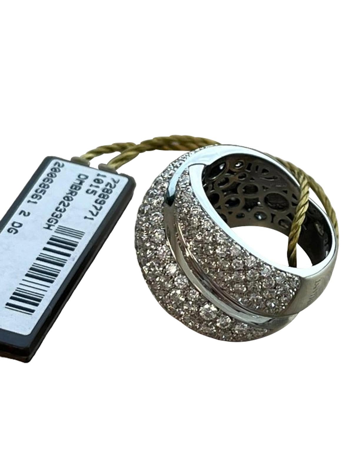 Damiani Gomitolo 4ct Brilliant Cut Diamond Ring 18k White Gold VVS2-VS1 Clarity en vente 3