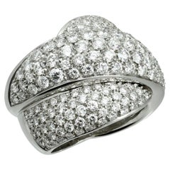Damiani Gomitolo 4ct Brilliant Cut Diamond Ring 18k White Gold VVS2-VS1 Clarity