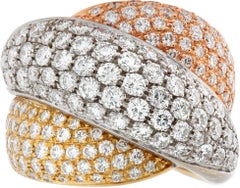 Anello con diamante Damiani Gomitolo in oro bianco, giallo e rosa 18 ct.