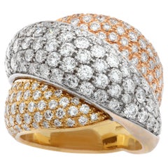 Damiani Gomitolo, bague en or blanc, jaune et rose 18 carats