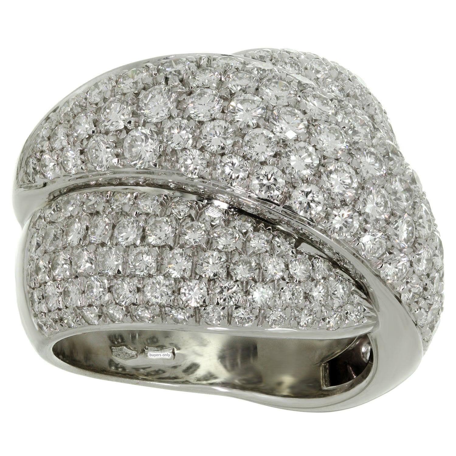 Damiani Gomitolo Bague en or blanc et diamants. Sz. 56-7.75