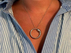 Damiani Infinito Snake Pendant Necklace in 18k White Gold