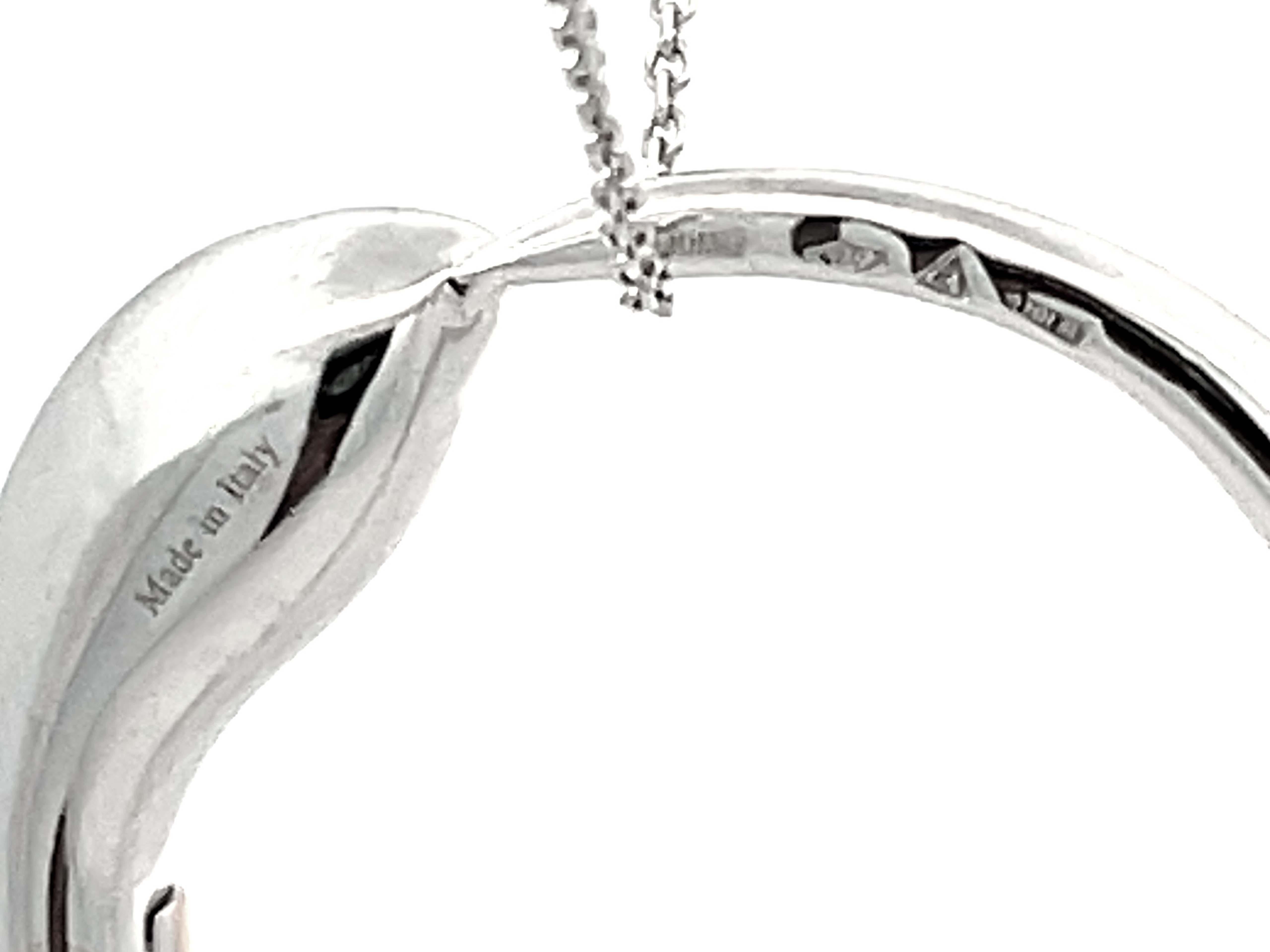 Damiani Infinito Snake Pendant Necklace in 18k White Gold In Excellent Condition For Sale In Honolulu, HI