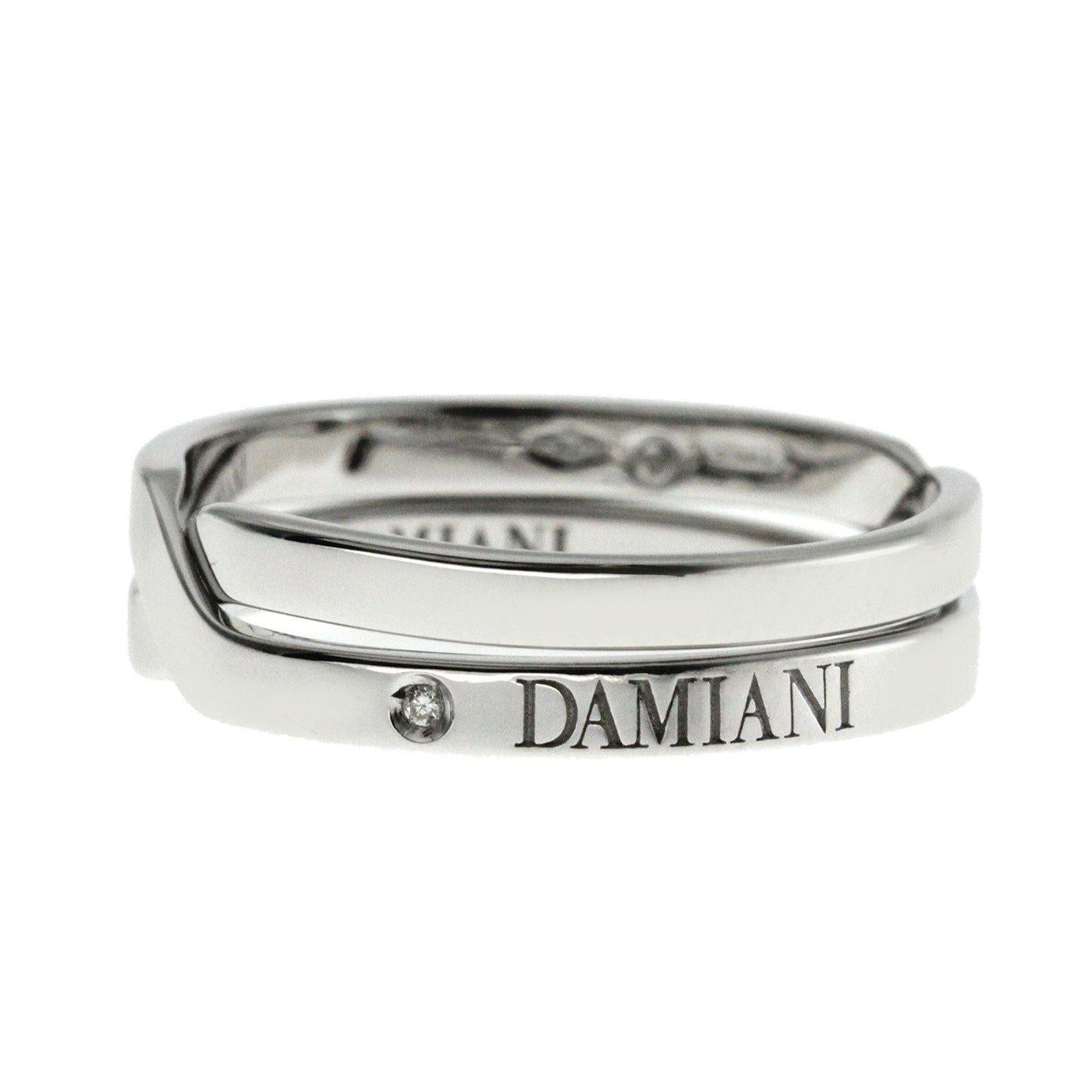 Damiani Interlock 18 Karat White Gold Diamond Band Ring 1