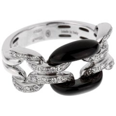 Damiani Lace White Gold Diamond Onyx Ring