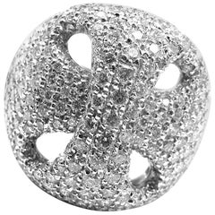 Damiani Large Diamond Gold Ring