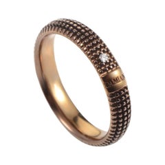 Damiani Metropolitan 18 Karat Gold/Brown Rhodium 1 Diamond Textured Band Ring
