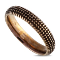 Damiani Metropolitan 18 Karat Rose and Black Gold 1 Diamond Textured Band Ring