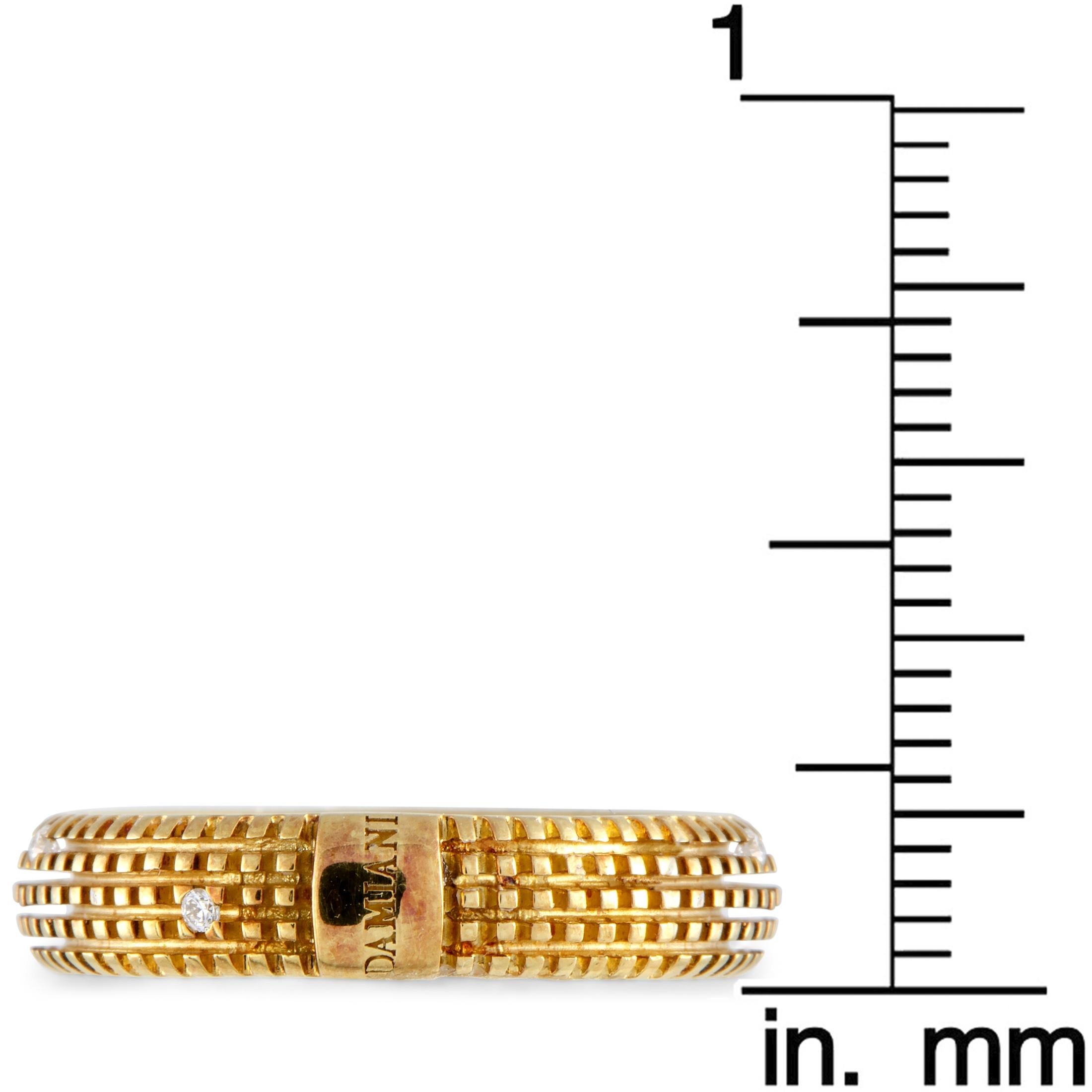 Damiani Metropolitan 18 Karat Yellow Gold 9-Diamond Band Ring 1