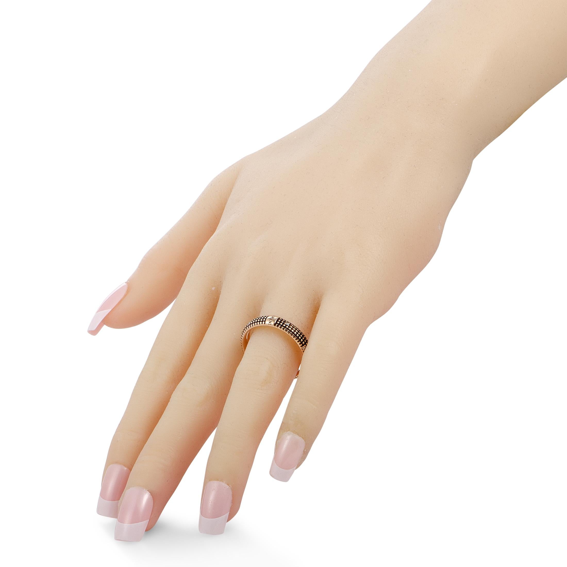 Men's Damiani Metropolitan 18 Karat Black and Rose Gold 9-Diamond Band Ring