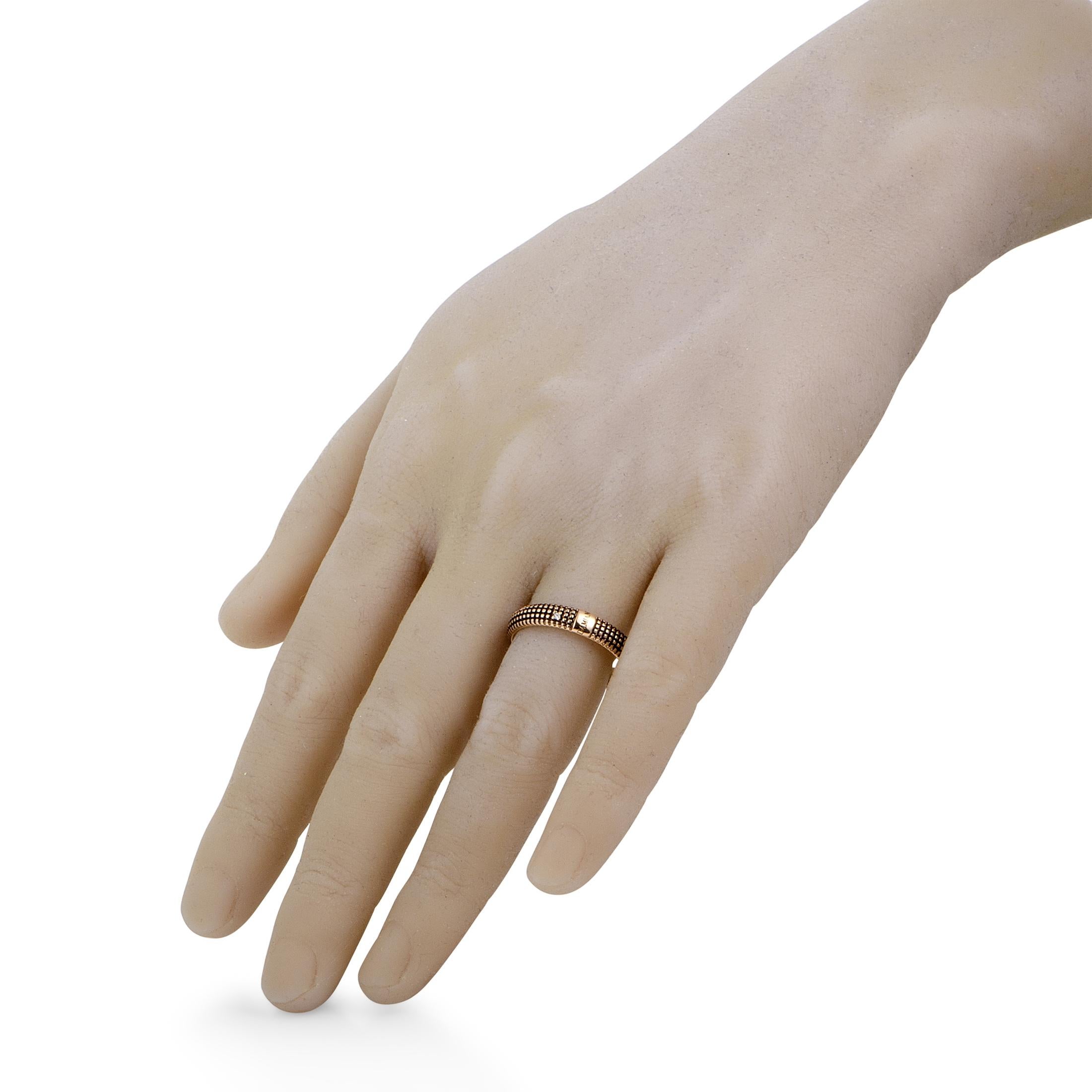 Damiani Metropolitan 18 Karat Black and Rose Gold 9-Diamond Band Ring 1