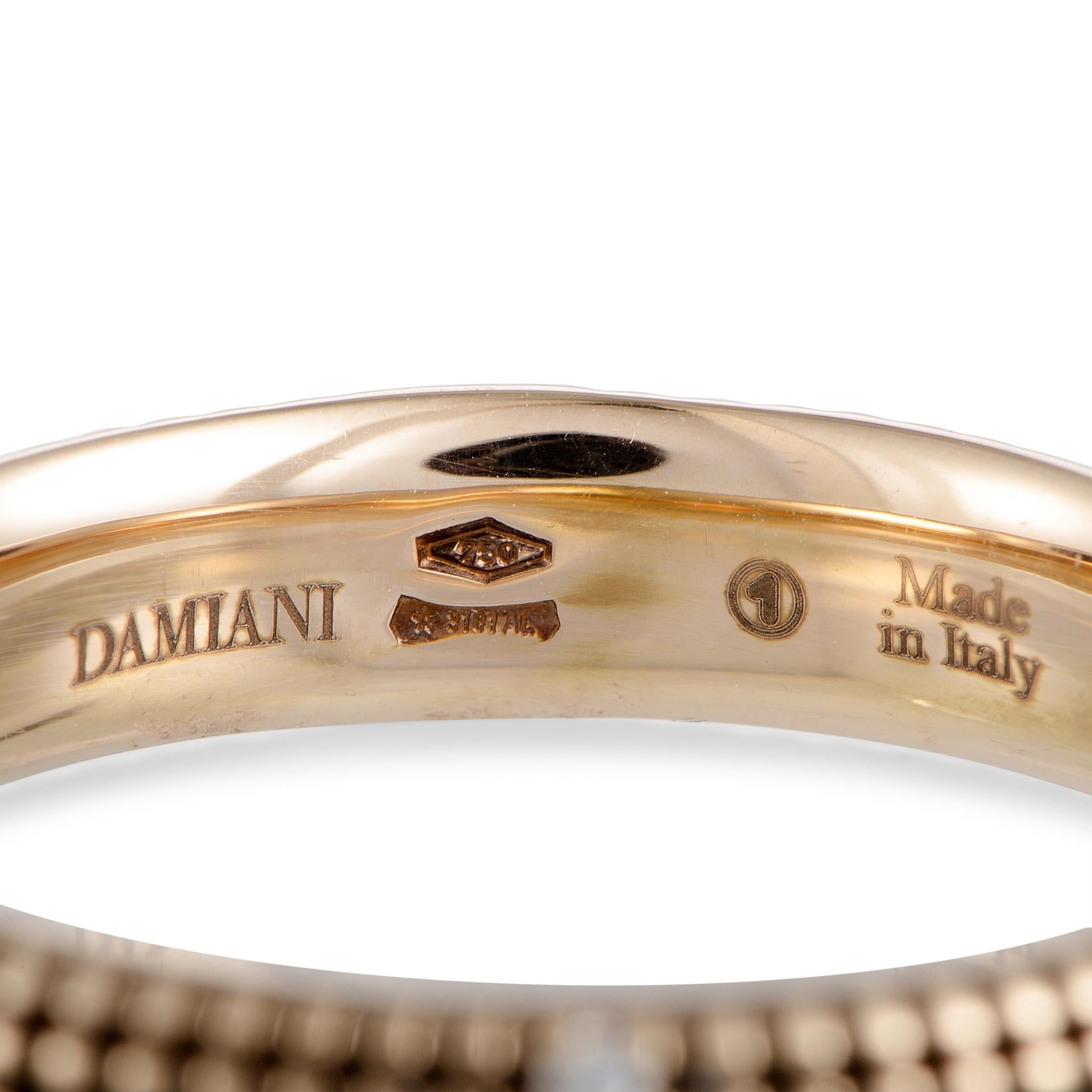 Damiani Metropolitan 18 Karat Black and Rose Gold 9-Diamond Band Ring 2