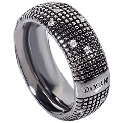 Damiani Metropolitan 18 Karat Black Gold 18-Diamond Band Ring