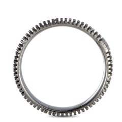 Damiani Metropolitan 18 Karat Black Gold 9-Diamond Band Ring