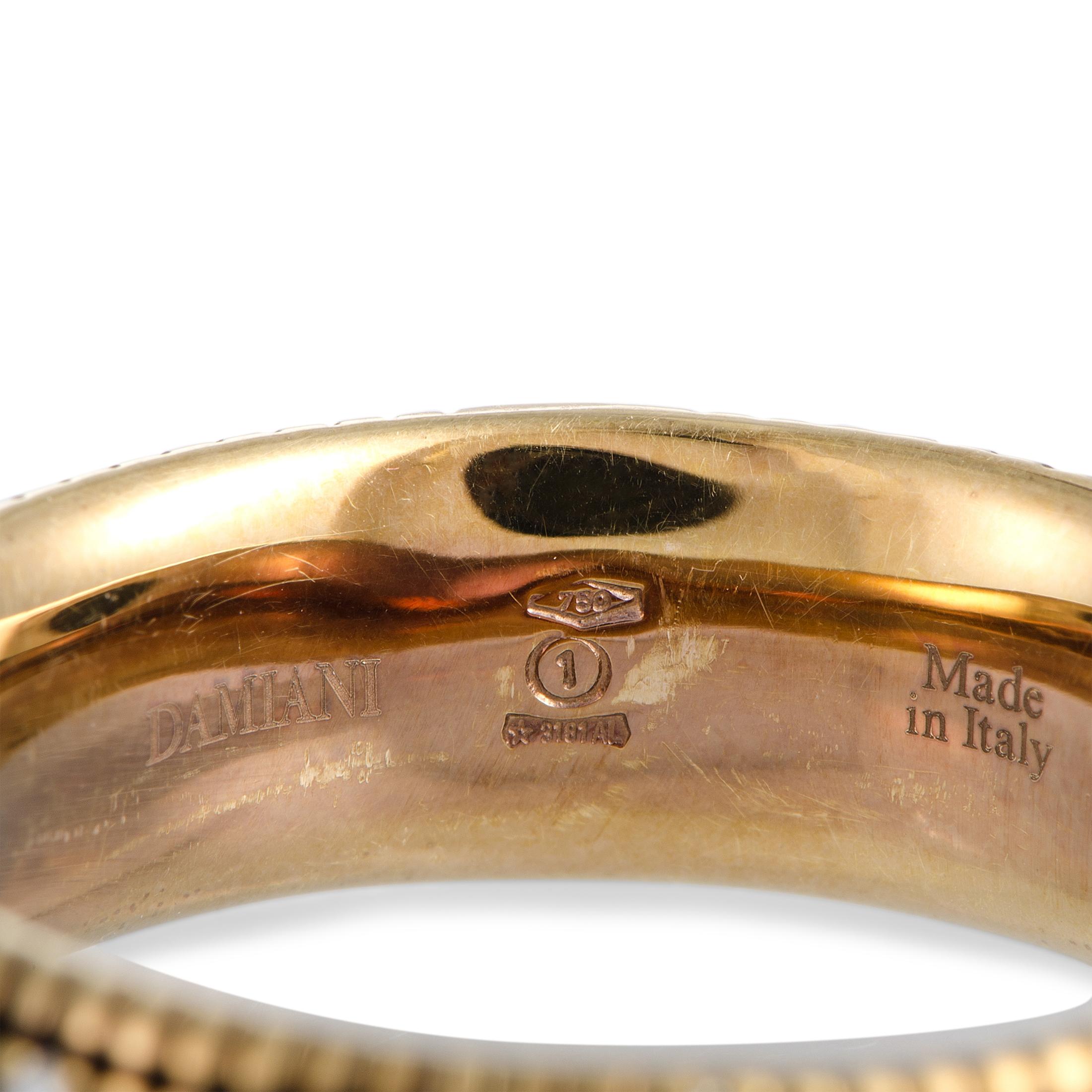 Damiani Metropolitan 18 Karat Rose and Black Gold 18-Diamond Textured Band Ring 1
