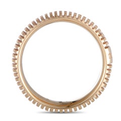 Damiani Metropolitan 18 Karat Rose Gold 1-Diamond Textured Band Ring