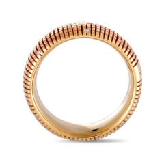 Damiani Metropolitan 18 Karat Rose Gold 18 Diamonds Textured Band Ring