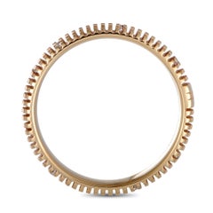 Damiani Metropolitan 18 Karat Rose Gold 9-Diamond Textured Band Ring