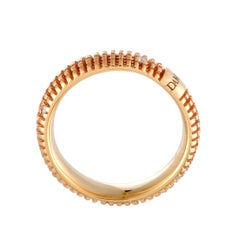 Damiani Metropolitan 18 Karat Rose Gold 9 Diamonds Textured Band Ring