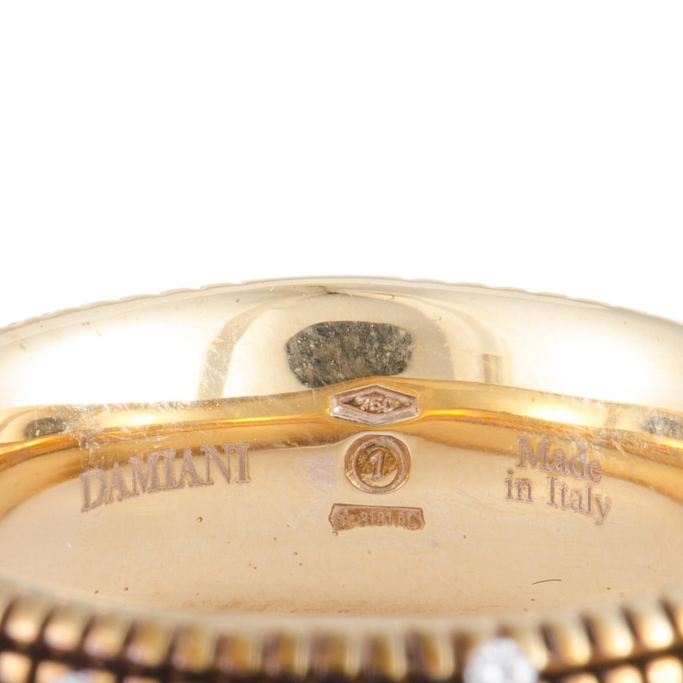 Damiani Metropolitan 18K Rose Gold and Brown Rhodium 18 Diamonds Textured Band 1