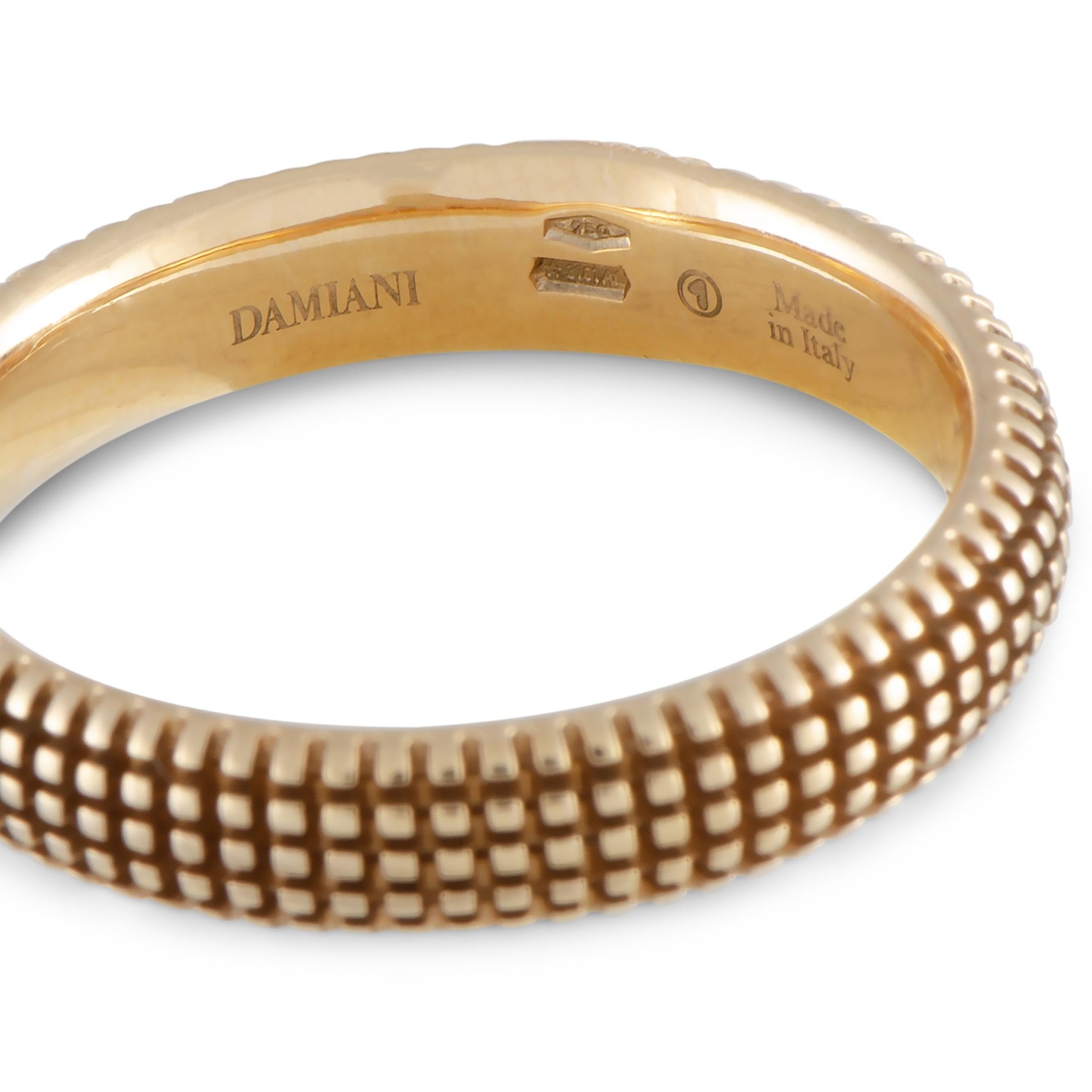 Damiani Metropolitan 18 Karat Rose Gold Diamond Textured Band Ring 2