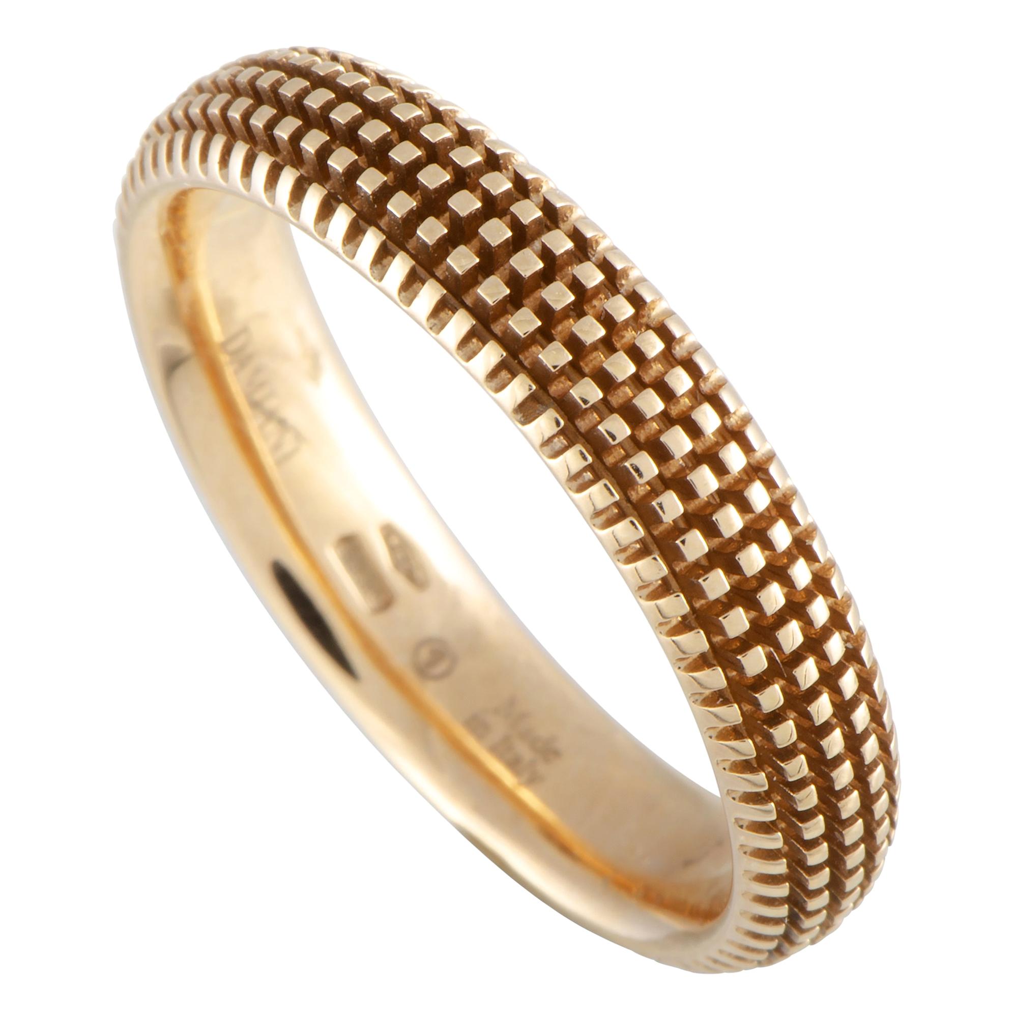 Damiani Metropolitan 18 Karat Rose Gold Diamond Textured Band Ring