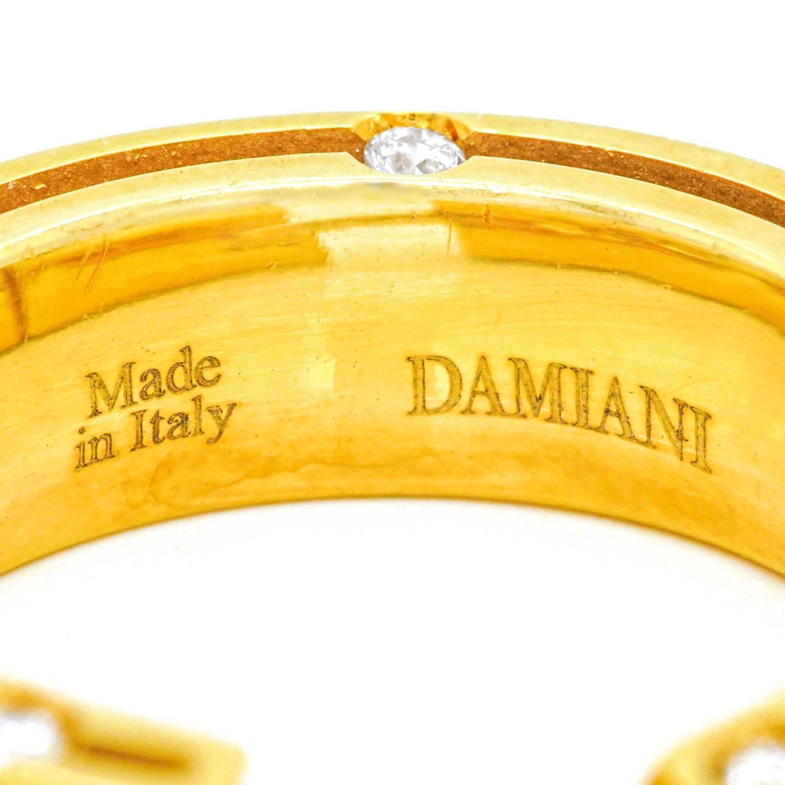 Brilliant Cut Damiani Modernist Diamond-set Gold Hoop Earrings