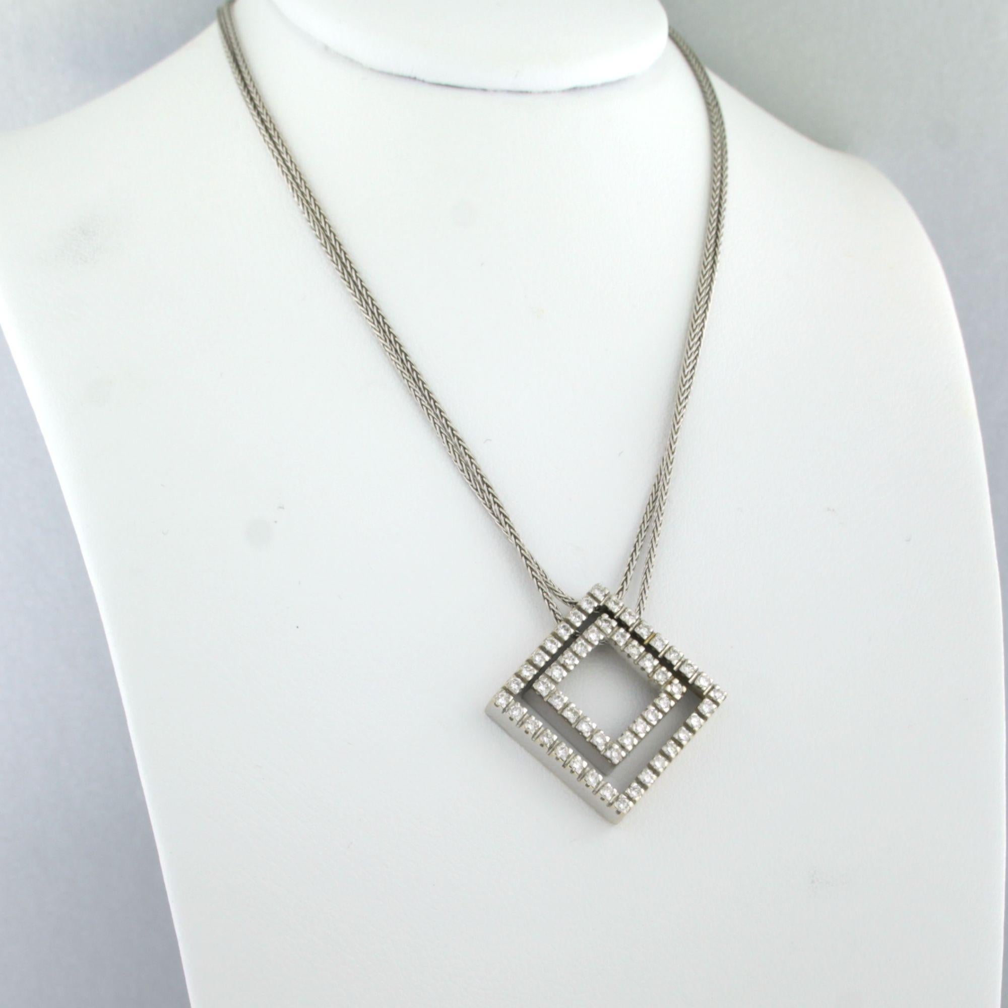 Taille brillant Damiani collier et pendentif avec diamants taille brillant jusqu'à 0,55 ct or 18k en vente