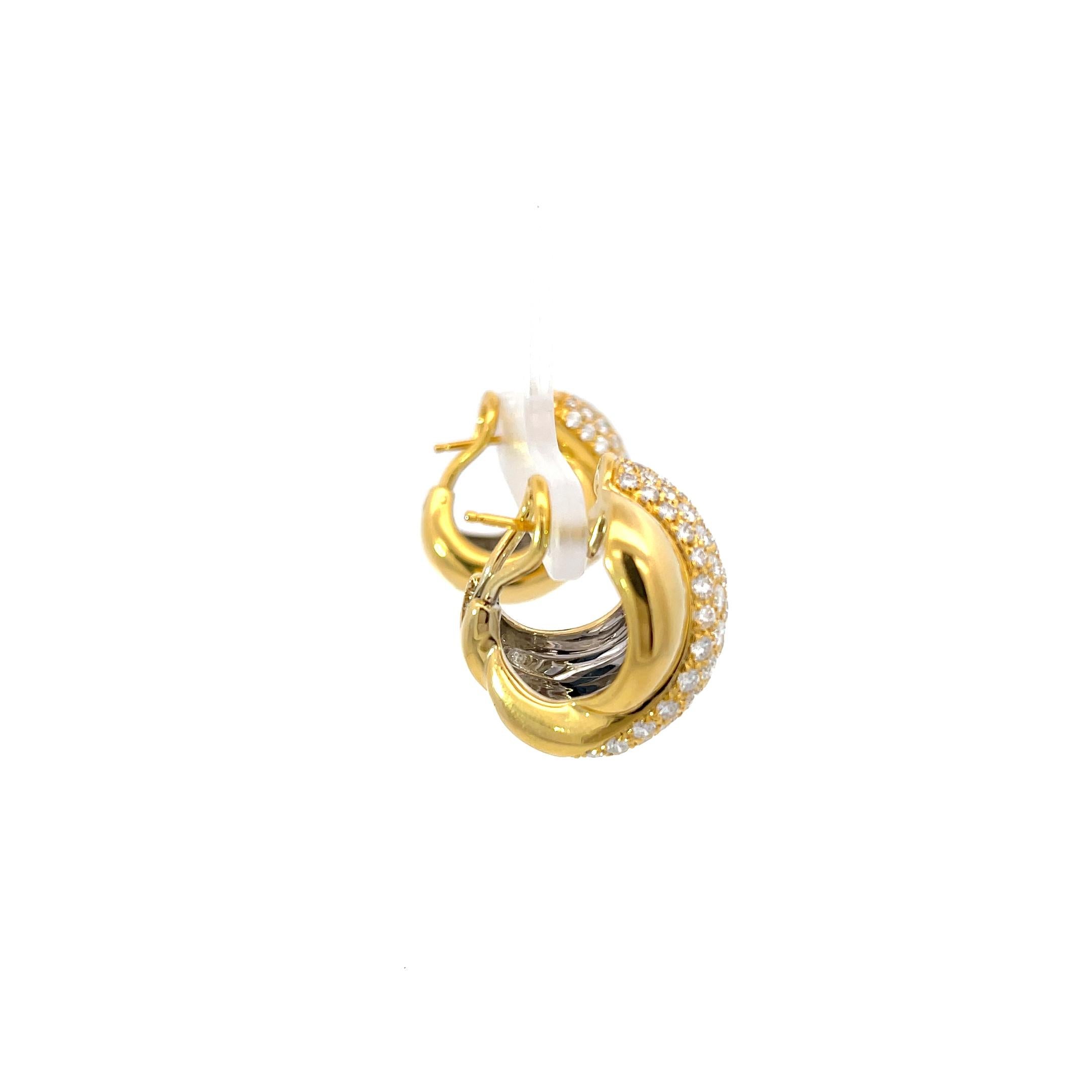 De las mujeres Aros Damiani Pave Diamante Oro Amarillo 18K en venta