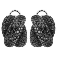 Pendientes Damiani de oro blanco de 18 quilates con diamantes negros engastados 4,76 cttw