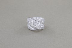 Damiani Princess 3.68ct White Gold Diamond Cocktail Ring, Circa 1997
